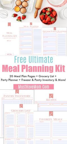 the ultimate meal planner with free printables and instructions to make it easier for you to cook