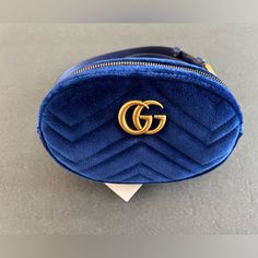 Gucci Marmont Chevron Velvet Belt Bag Brand New (Without Tags) 100% Authentic Size 75 Color: Blue Gold Tone Hardware 1 Interior Slot Pocket 9 Belt Holes Leather Belt Zipper Closure Chevron Pattern Measurements: Longest Length 7.25" X H 4.50" X W 2" Belt 40.50" Comes With Dust Bag, Velvet Patch & Cards Please Ask Any Additional Questions Blue Gucci Bag For Formal Occasions, Mini Gucci Bag, Formal Blue Gucci Bag, Blue Gucci Travel Bag, Gucci Blue Shoulder Bag With Removable Pouch, Luxury Blue Gucci Bags, Gucci Luxury Belt Bag With Gold-tone Hardware, Velvet Belt, Gucci Multicolor Bags With Gold-tone Hardware