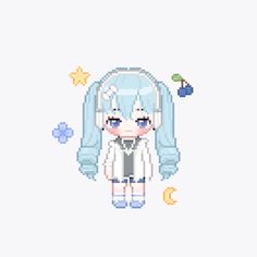 Blue Avatar, Light Blue Aesthetic, Pixel Art Games, Star Character