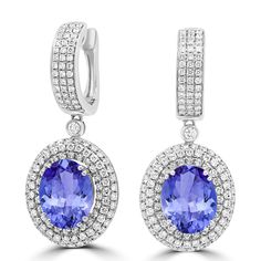 11x9mm Violetish Blue Tanzanite AAAA Halo Earring Oval shape 7.8ct with 1.97cttw Diamond in 14K & 18K White Gold, Yellow Gold, Rose Gold. Product Information SKU TT70142-5 Metal Type Your choice: 14K & 18K Metal Color Your choice: White Gold, Yellow Gold, Rose Gold Earrings Style Halo Earring Metal Weight 9.86 Primary Stone Gemstone Name Tanzanite Gemstone Species Zoisite No. Of Gemstones 2 Gemstone Shape Oval Gemstone Color Violetish Blue Gemstone Grade Your choice: AA, AAA, AAAA Gemstone Clari Halo Earrings, Blue Tanzanite, Tanzanite Gemstone, Blue Gemstones, Rose Gold Earrings, Metal Color, Gold Yellow, Gemstone Colors, Gold Rose