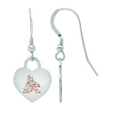 Show your team pride with these LogoArt Sterling Silver Enamel Arizona Coyotes Heart Drop Earrings. FEATURES Dimensions: 15 mm x 12 mm Backings: Frenchwire Metal: sterling silver Plating: rhodium Finish: polished Packaging: boxed Nickel free Size: One Size. Arizona Coyotes, Heart Drop Earrings, Silver Enamel, Free Size, Gender Female, Jewelry Earrings Dangle, Arizona, Age Group, Dangle Earrings