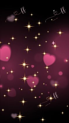 an abstract background with hearts and stars