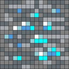 an image of blue and gray squares on a black background with the words,'i love