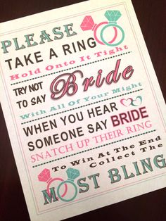 a wedding card with the words, please take a ring and to say i love you