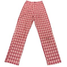 Brandy Melville Never Worn Red Checkered Pants Red Relaxed Fit Bottoms For Loungewear, Red Cotton Long Pants, Casual Red Bottoms For Daywear, Red Full-length Cotton Bottoms, Red Cotton Bottoms With Elastic Waistband, Red Relaxed Fit Trousers, Red Cotton Pants For Loungewear, Red Cotton Pants With Elastic Waistband, Red Relaxed Fit Straight Bottoms