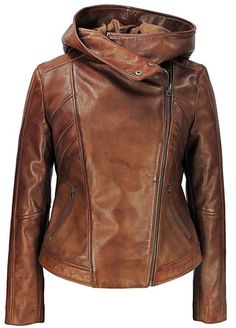 Sasha High Fashion Womens Hooded Leather Jacket Womens Leather Jacket FADCLOSET Luxury Leather Jacket With Concealed Placket For Fall, Cheap Leather Jacket With Pockets For Fall, Luxury Brown Biker Jacket For Spring, Luxury Bohemian Leather Jacket For Winter, Luxury Bohemian Leather Jacket For Fall, Affordable Brown Leather Jacket For Fall, Luxury Leather Jacket With Leather Lining For Fall, Luxury Leather Outerwear For Travel, Luxury Distressed Brown Biker Jacket For Winter