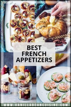 French appetizers will add elegance and flair to your next dinner party or cocktail party. Think classic French hors d’oeuvres, as well as creative recipes using classic flavors or ingredients from the world of French cuisine. To make it easier to plan your party menu, I’ve broken this list into cold French appetizers and warm French appetizers. French Bistro Food Recipes, French Catering Ideas, Unique Restaurant Appetizers, French Party Recipes, Fancy French Food, French Appiterzers, Simple French Appetizers, French Inspired Meals, Entre Ideas Food