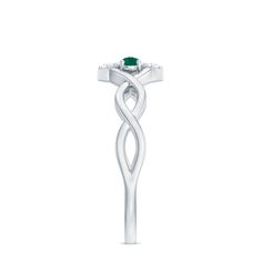 Product Details The Round Shape Emerald in Prong Setting and Diamond with Crossover pattern makes it a stunning choice for your everyday wear. Product Information SKU SHP-RINGS032226003 Weight 2.60 gm (Approximate) EMERALD INFORMATION No.of Stones 1 Pieces Total Weight 0.10 Carat (Approximate) Dimension(approx) Round-3X3 mm-1 Pcs Color Green Cut Brilliant Shape Round Setting Type Prong-Setting Quality Grade AAA DIAMOND INFORMATION No.of Stones 12 Pieces Total Weight 0.24 Carat (Approximate) Dime Emerald Wedding Band, Diamond Flower Ring, Promise Jewelry, Emerald And Diamond Ring, Emerald Wedding, 18k Yellow Gold Ring, Better Half, Diamond Flower, Ring Sizer