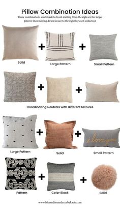 pillows with different colors and sizes to choose from for the pillow color scheme on your bed