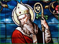 the saint who converted the irish flag into a stained glass window depicts st patrick's day