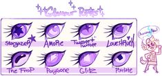 the different types of purple eyes