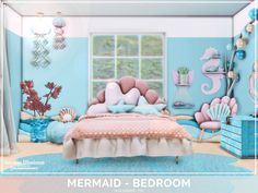 Sims 4 Arcane Illusions - Mermaid Bedroom Mermaid Room Sims 4, Sims 4 Cute Bed Cc, Sims 4 Cc Furniture Sims Resource, Maxis Match Bed, Sims 4 Cc Kids Bedroom, Sims 4 Bed Cc Maxis Match, The Sims Resource Sims 4 Furniture, The Sims 4 Cc Furniture Bedrooms, Sims 4 Arcane