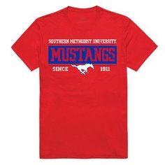 Southern Methodist University Mustangs NCAA Established Tees T-Shirt-Campus-Wardrobe College Shirt Design, College Tshirts, Mascot Logos, Southern Methodist University, Miami University, School Spirit Wear, College Tees, School Spirit Shirts, Houston Cougars