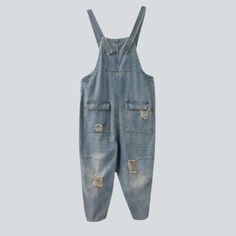 Time-travel to the legendary trend of the Y2K era with our sanded y2k women's denim jumpsuit from the 2023 Spring-Summer Collection! This chic. baggy. and frayed laid-back modern staple will ensure you stand out in any crowd. with its printed prints. sanded finish. suspenders. and button closure.Why You'll Fall In Love: Y2K Inspired: Experience the millennium's iconic trend with this jumpsuit. the perfect combination of youthful exuberance and steady sophistication. Loose and Lively: Let your fl Trendy Distressed Light Wash Denim Jumpsuit, Trendy Light Wash Distressed Denim Jumpsuit, Ripped Denim Overalls For Spring, Cotton Overalls With Frayed Hem, Ripped Light Wash Overalls For Spring, Light Wash Ripped Overalls For Spring, Trendy Ripped Denim Jumpsuit, Spring Light Wash Ripped Overalls, Trendy Frayed Hem Shortalls