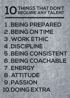 the ten things that don't require any talent