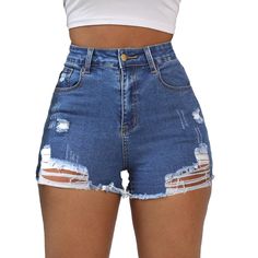 PRICES MAY VARY. Button closure 65%Cotton/32%Polyester/3%Spandex. Shorts for women casual summer, fashion cute cut 。lightweight stretchy denim fabric,super comfy to wear in the hot summeroff shorts,zipper fly, without pockets, button closure. Fashion Ripped Hole Look,Slim Fit and Cute,You Can Wear Woman Denim Shorts to club, School, Outdoor,Dating, etc .Perfert For Summer Daily Wear Sizes:S(waist:26.77",hip:33.85"),M(waist:28.34",hip:35.43"),L(waist:29.92",hip:37.00" ),XL (waist:31.49",hip:38.58 Denim Ripped Shorts, Outdoor Date, Cute Cuts, Spandex Shorts, Shorts For Women, Denim Shorts Women, Denim Fabric, Casual Jeans, Jeans Shorts