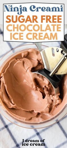 an ice cream dish with chocolate frosting in it