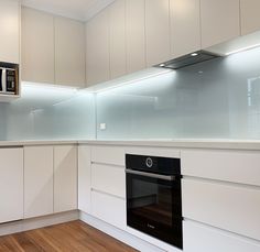 #polytechglass #kitchensofinsta #kitchengoals #designerkitchen #kitcheninspo #splashback #glass #glasssplashbacks #kitchenrenovation #kitchenremodel #happydays #happyclients #splashbacksydney #sydneykitchenreno #sydneyreno #renovate #sydneyrenovator #designerkitchen #showhomes #splashback #kitchensplashback #bespokesplashback  #kitchendesign #kitchen  #glasssplashbackwollongong #kitchengoals #glasssplashbackcanberra #glasssplashbackcentralcoast White Kitchen Coloured Backsplash, Glass Splashback Kitchen Ideas, Light Blue Kitchen Backsplash, Splashback Kitchen Ideas, Kitchen Glass Backsplash, Glass Splashback Kitchen