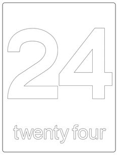 the number twenty four coloring page