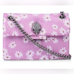 Product Description Signature Crystal-Encrusted Eagle Head And Shimmering Jewels Elevate A Floral-Print Crossbody Bag That Adds Sparkle To Any Outfit. 8 1/4"W X 5 1/2"H X 2 3/4"D Structured Silhouette With Flat Base For Stability Lined Polyester Imported Item #7086406 Designer Pink Embellished Bags, Designer Embellished Crossbody Bag, Luxury Embellished Pink Bag, Luxury Pink Embellished Bag, London Kensington, Glitter Bag, Pink Jewels, Kensington London, Convertible Crossbody Bag