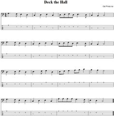 sheet music with the words deck the hall on it