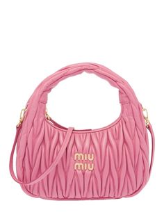 Miu Miu Wander Matelassé Shoulder Bag It Bag, Satin Bags, Satchel Tote, Mini Handbags, Shoulder Tote Bag