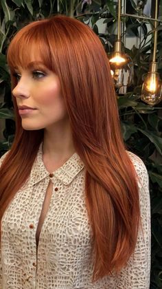 Flattering Straight Copper Red Hair for All Face Shapes 💖 Rich Copper Red Hair, Intense Copper Hair, Intense Copper Hair Color, L’oréal Copper Hair, Vibrant Copper Red Hair, Natural Hair Fall, Red Hair Trends, Red Copper Hair Color, Copper Red Hair