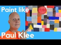 a man pointing to a painting with the words paint like paul klee