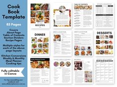 the cook book template is ready to be used