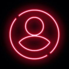 a red neon sign with the number eight in it's center on a black background