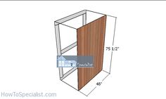 the measurements for an open shelving unit are shown in this drawing, and it is not