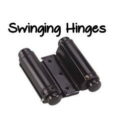 two black double acting spring hinges with custom tension settings for 2 per door