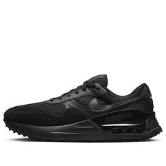 Nike Air Max SYSTM 'Black Anthracite' DM9537-004 Black Low-top Ventilated Sneakers, Black Low-top Sneakers With Ventilation, Black Dynamic Sneakers With Ventilation, Dynamic Black Sneakers With Ventilation, Black Sneakers With Ventilation For Streetwear, Black Athleisure Sneakers With Ventilation, Black Ventilated Sneakers For Streetwear, Casual Black Running Shoes With Ventilation, Black Low-top Running Shoes With Ventilation