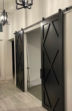 The Angeles Door - Rustic Luxe Designs Black Barn Doors In The House, Modern Home Ideas, Traditional French Doors, Modern Barn Doors, Small Den, Den Room, Room Revamp, Modern Sliding Doors, Esthetician Room