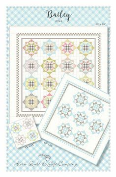 the pattern for baby's quilts is shown in two different colors and sizes