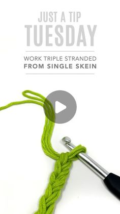 The Knotty Boss - Anna Leyzina on Instagram: "Welcome to the last #JustATipTuesday of 2024 - today I’m resharing my most viewed tip from this past year - how to crochet triple stranded from a single skein, using the chain plying method. 

For those instances when you may not have bulky yarn on hand you can create your own by crocheting with multiple strands together. If you only need two strands you can work by holding both ends of the skein, but what about when you want to crochet triple stranded? Instead of having to break up your yarn into separate balls you can simply use the Chain Plying method and crochet triple stranded from a single skein!

If you haven’t tried this, give it a go!

Don’t forget, you can find this and other helpful crochet tips in my book “Crochet Secrets From The K