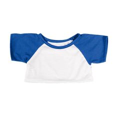 The Raglan Design with Royal Blue Sleeves is great for creating custom graphic prints! Find out more Jumbo Teddy Bear, Sleeves Outfit, Vermont Teddy Bears, Bear Clothes, Plain White Shirt, Teddy Bear Clothes, Bear Outfits, Build A Bear, White Tee