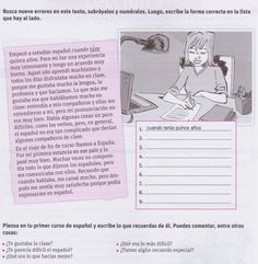 a page from a spanish language textbook with an image of a woman sitting at a desk