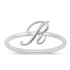 CHOOSE YOUR STYLE Script "R" Ring .925 Sterling Silver Initial Letter Band Jewelry Female Size 6 All our silver jewelry is crafted from .925 silver also commonly referred to as sterling silver. Sterling silver is the standard for beautiful high-quality silver jewelry and cannot be replicated by lower priced silver plated jewelry. It is 92.5% pure silver, mixed with alloys to add strength and durability to stand the test of time. Keep your fine jewelry shiny and elegant by storing it properly. Je Sterling Silver Initial Ring In Silver, Silver Sterling Silver Initial Ring, Adjustable Sterling Silver Initial Ring With Polished Finish, Silver Sterling Silver Ring With Initials, Sterling Silver Initial Ring With Hallmarks, Silver Initial Ring With Name For Anniversary, Classic Silver Initial Name Ring, Silver Classic Initial Name Ring, Silver Classic Initial Ring With Name