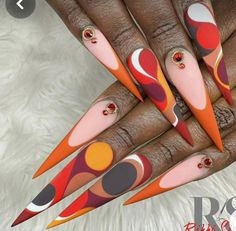 Fall Stiletto Nails Design 2024, Woman Braids, Pink Stiletto Nails, Nail Vibes, Stilleto Nails Designs, Finger Art, Nails Arts