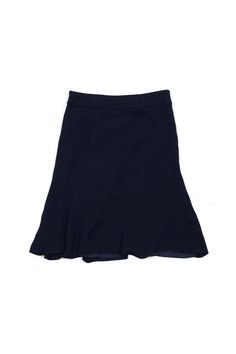 Current Boutique-Armani Collezioni - Navy Chiffon Skirt Sz 2 Luxury Flowy Flared Skirt, Silky Fabric, Armani Collezioni, Italian Fashion Designers, Chiffon Skirt, Professional Look, Button Down Blouse, Casual Style Outfits, Above Knee