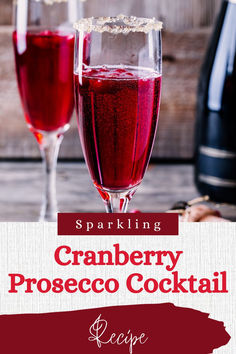 A sparkling cranberry prosecco cocktail in a glass garnished with fresh cranberries. Prosecco And Cranberry Juice, Cranberry Prosecco Cocktail, Cranberry Prosecco, Prosecco Cocktail Recipes, Unsweetened Cranberry Juice, Unique Cocktail Recipes