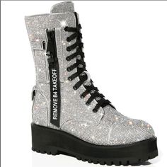 Bling Boots Wore Once For A Hour Perfect Not The Right Size Stylish Boots For Women, Bling Boots, Sparkly Boots, Dolls Kill Shoes, Boot Bling, Fancy Shoes, Hype Shoes, Stylish Boots, Aesthetic Shoes