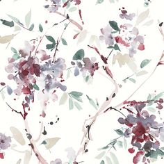 watercolor flowers and leaves on white background