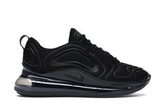 Nike Air Max 720 Triple Black (GS) - AQ3196-006 Nike Air Max Black Sports Shoes, Nike Air Max 90 Triple Black, Luxury Black Nike Air Max Shoes, Nike Airmax 720, Black Nike Air Max Dynamic Style, 720 Nike, Dynamic Black Nike Air Max Sneakers, Black Nike Air Max, Air Max 720