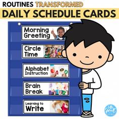 the daily schedule for students to learn how to read and write their own words with pictures