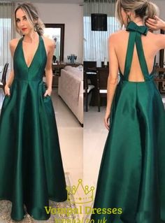 Green Satin Prom Dress, Green Prom Dress Long, Emerald Green Prom Dress, Elegant Formal Dresses, Formal Prom Dresses Long, Prom Dresses Elegant, V Neck Prom Dresses, Satin Evening Dresses, Dresses Formal Elegant