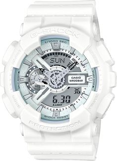 White digital and analog G Shock White, G Shock Men, Big Watches, Pilot Watch, Mens Fashion Rugged, Casio G Shock, Sports Watch