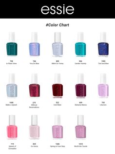 Essie Enamel Nail Polish Classic Blues/ Purples 0.46ozThe original, the beloved, the iconic. Nuanced to perfection, with names that always carry that Essie wit and charm. We bring you hundreds of nail polish shades in our extensive palette of iconic classics to trendsetting colors straight from the runway. Hundreds of nail polish shades and counting, find the perfect salon-quality nail color you're looking for here. Baby Blue Nail Art, Light Blue Nail Designs, Essie Nail Polish Colors, Essie Colors, Polish Names, Nail Polish Shades, Classic Blues, Light Blue Nails, Baby Blue Nails