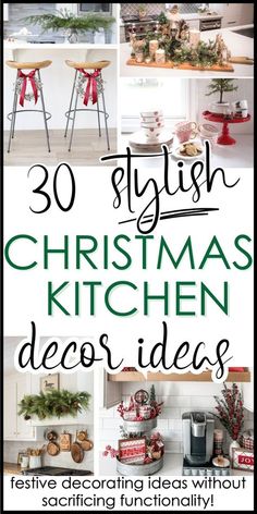 christmas kitchen decor ideas with text overlay